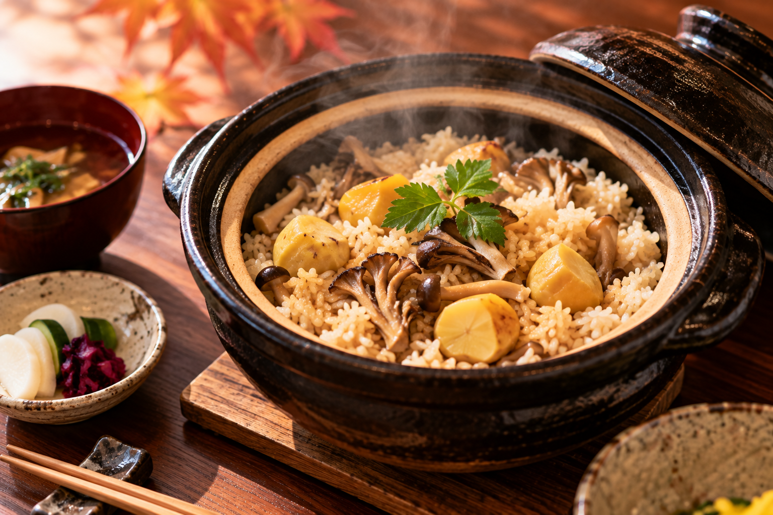栗ときのこの土鍋ご飯